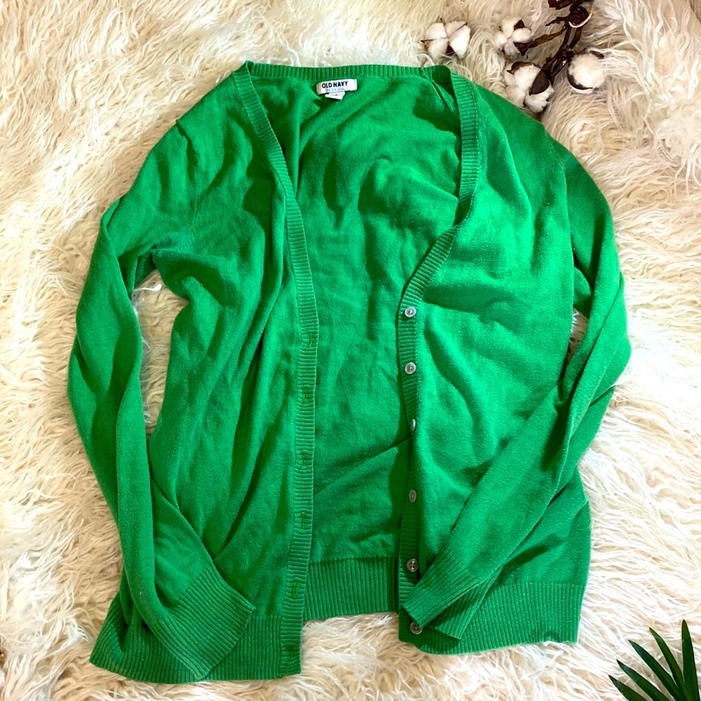 Old Navy green cardigan